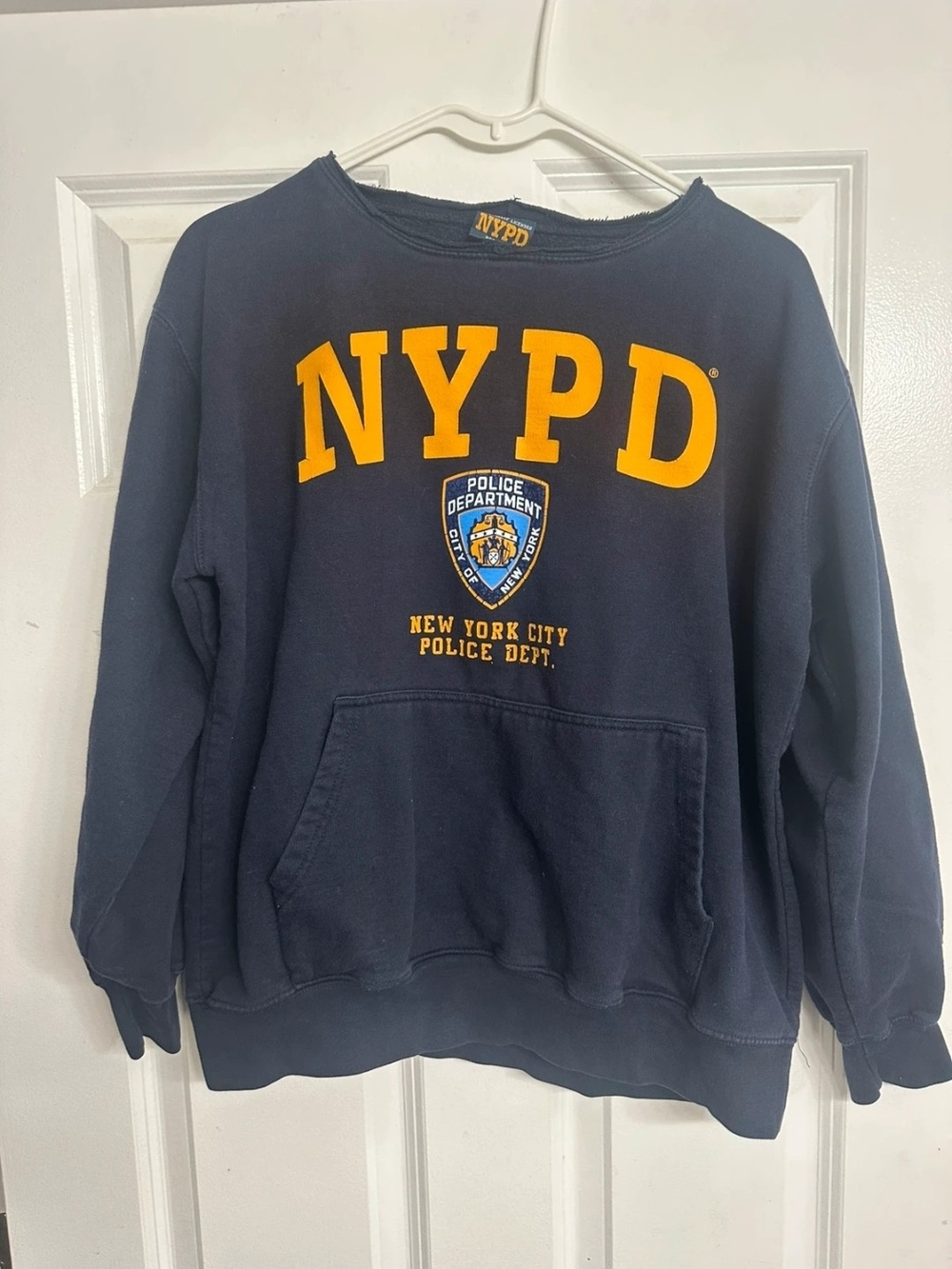 Navy Pullover Sweatshirt with Yellow NYPD Logo